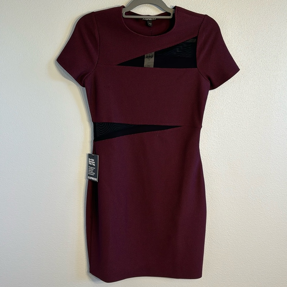 Express Burgundy and Black Dress